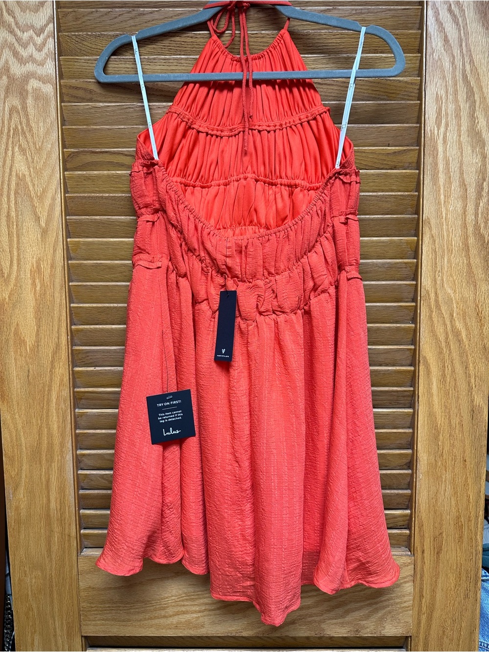 Lulu's Vibrant Orange Ruffled Mini Dress - Picture 2 of 4
